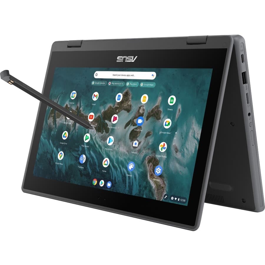 ASUS Chromebook Flip CR1100FKA-YZ182T in grey with 11.6-inch HD touchscreen