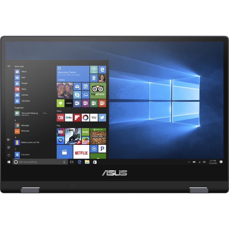 ASUS TP412UA-DB71T 2-in-1 convertible laptop in Star Grey metal with touchscreen