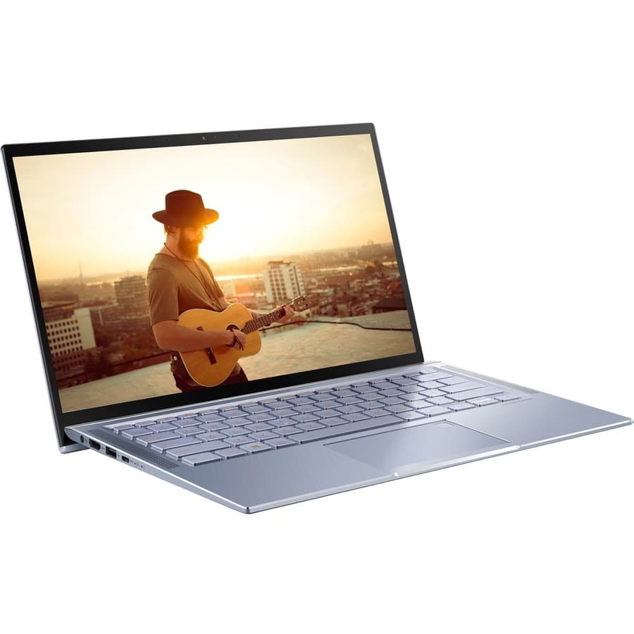 ASUS ZenBook 14 UX431FA-EH55 laptop with 14-inch Full HD IPS display and slim silver chassis