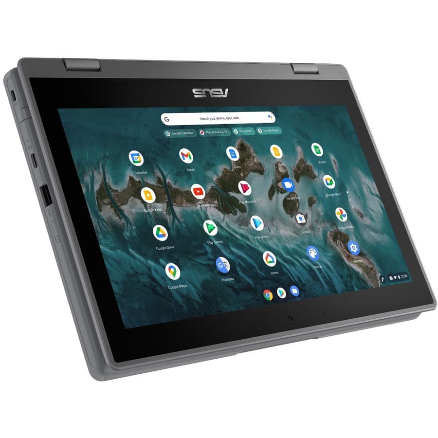 ASUS Chromebook Flip CR1100FKA-YZ144T in grey with 11.6-inch HD touchscreen and convertible 2-in-1 design