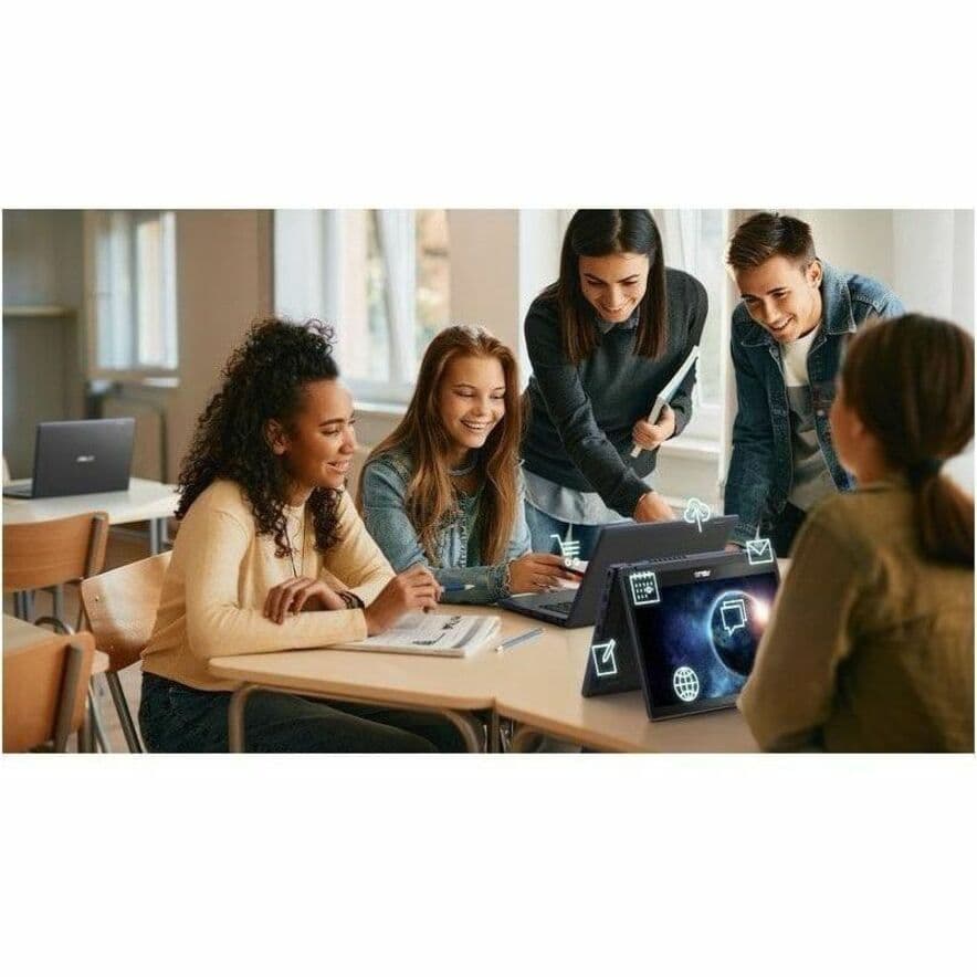 ASUS BR1402FGA 14-inch 2-in-1 laptop with touchscreen in grey