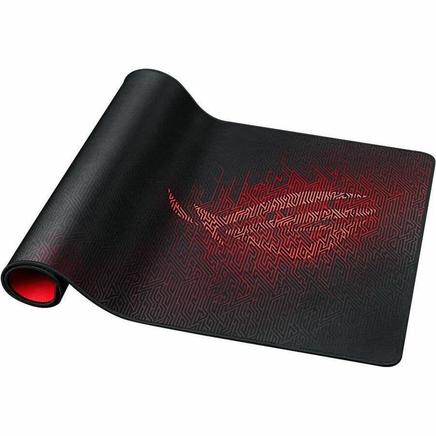 ASUS ROG Sheath large textured gaming mouse pad with stitched edges on desk