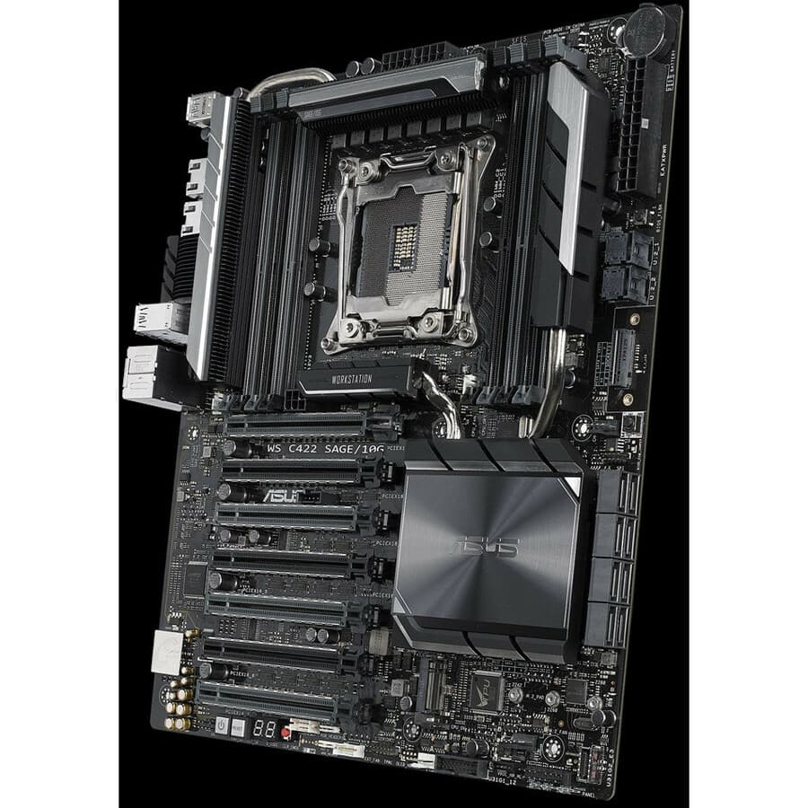 ASUS WS C422 SAGE/10G workstation motherboard with Socket 2066 and dual 10 GbE networking