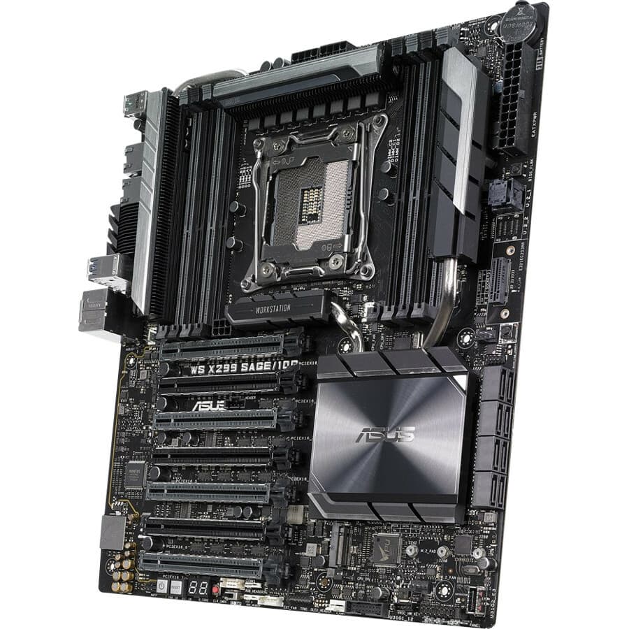 ASUS WS X299 SAGE/10G workstation motherboard with LGA2066 socket and CEB form factor
