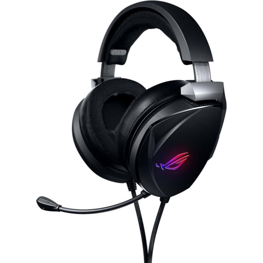 ASUS ROG Theta 7.1 USB-C wired gaming headset with over-ear cups and boom microphone