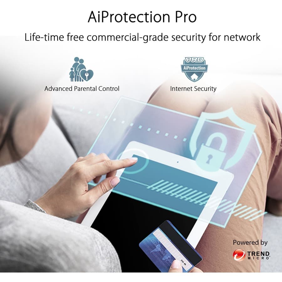 ASUS ZenWiFi AC CT8 2-pack AC3000 tri-band whole-home WiFi mesh system in charcoal