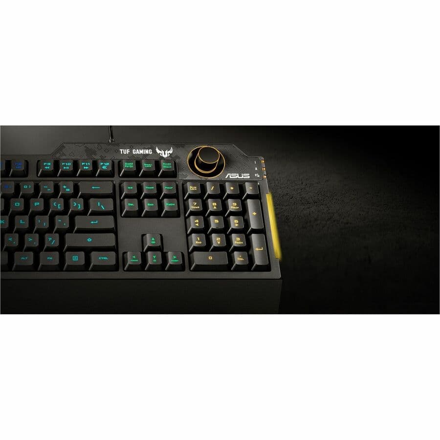 ASUS RA04 TUF GAMING K1 RGB KEYBOARD, DEDICATED VOLUME KNOB, SPILL RESISTANCE, S view 10