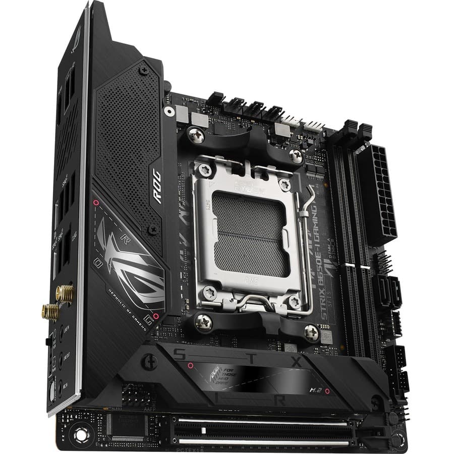 ASUS ROG STRIX B650E-I GAMING WIFI Mini-ITX motherboard for AM5 builds with Wi-Fi 6E