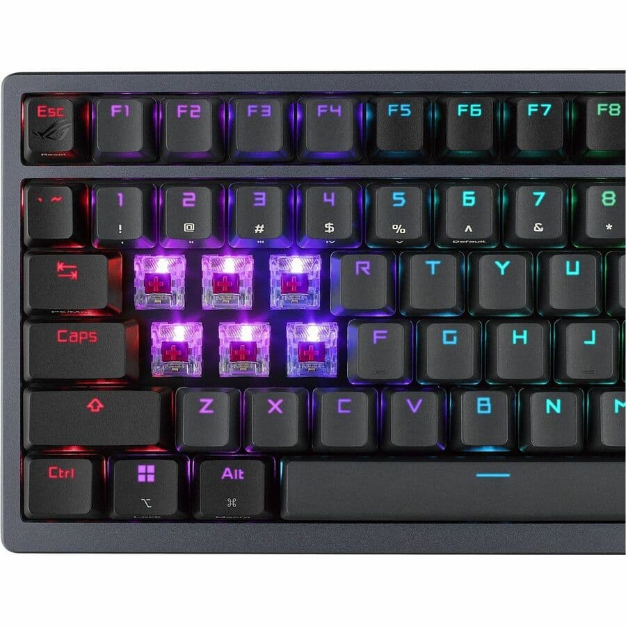 ASUS ROG Azoth wireless 75% keyboard in black with OLED display and PBT keycaps