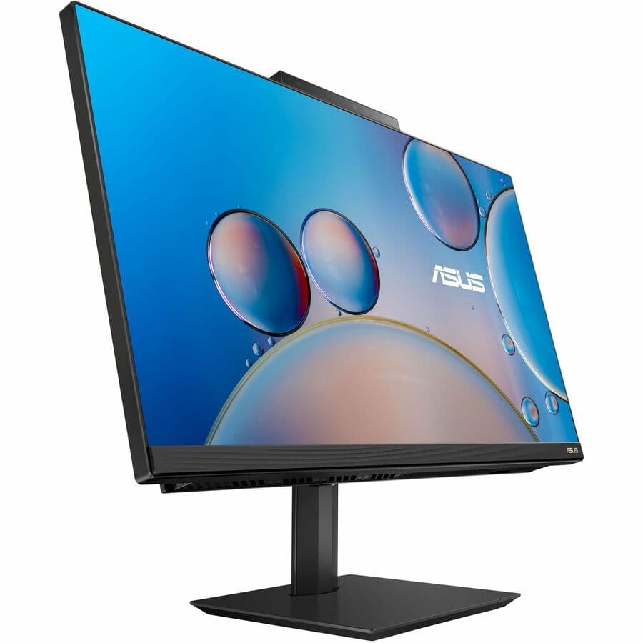 ASUS 23.8-inch all-in-one desktop with touchscreen, black finish, and slim business design