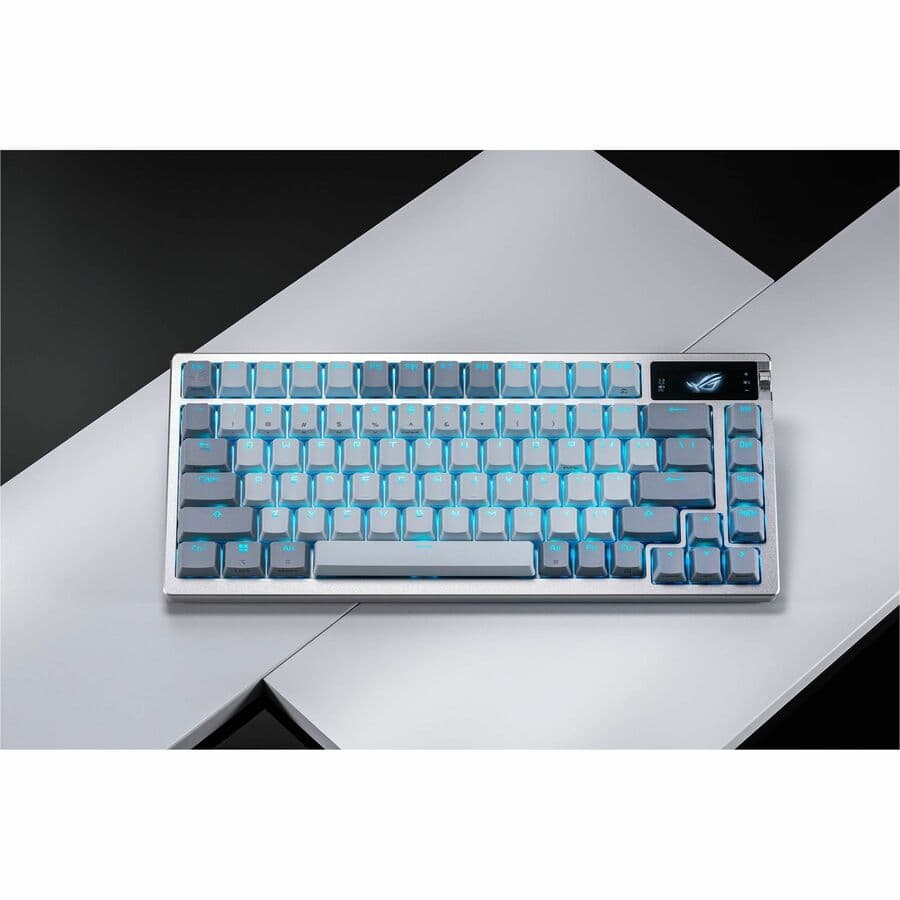 ASUS ROG Azoth wireless DIY custom gaming keyboard with OLED display and compact 75% layout