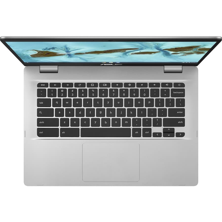 ASUS Chromebook C424MA-GE44F-P with 14-inch display, Intel Celeron 4020, 4 GB RAM, and 64 GB storage