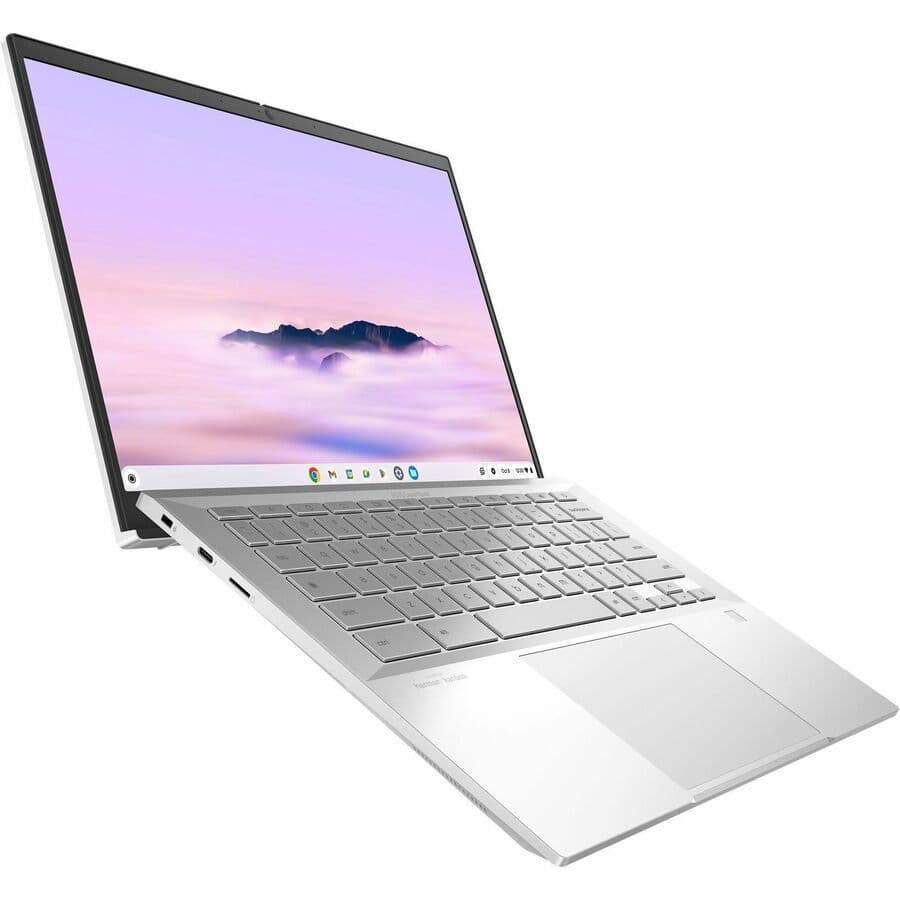 ASUS Chromebook Plus in silver with 14-inch WQXGA display and Intel Core Ultra processor