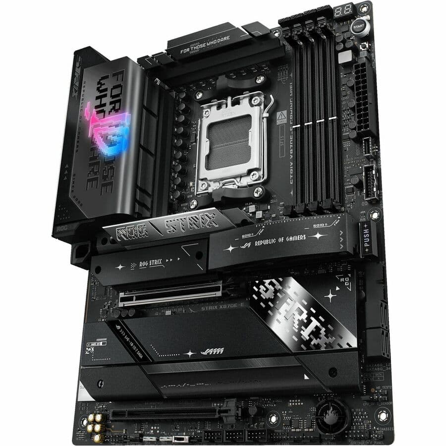 ASUS ROG Strix X870E-E Gaming WiFi ATX motherboard with DDR5 support and WiFi 7