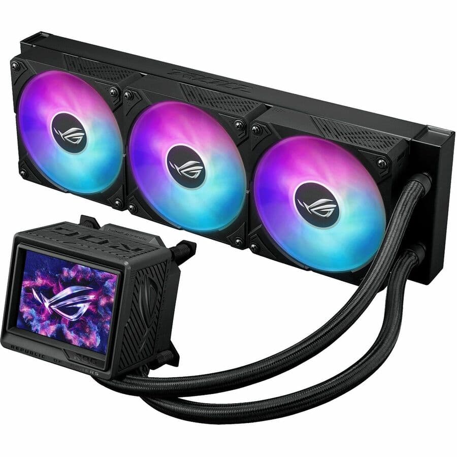 ASUS ROG RYUJIN III 360 ARGB EXTREME 360 mm AIO cooler with 3.5-inch LCD and ARGB lighting