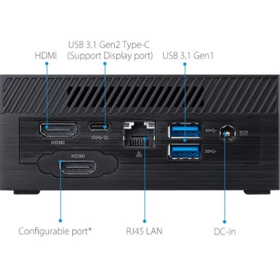 ASUS PN61 mini PC with Intel Core i5-8265U, 8 GB RAM, 256 GB M.2 SSD, and Windows 10 Pro