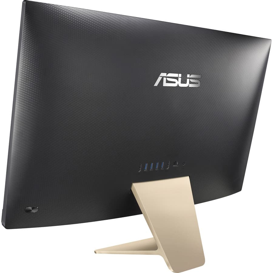 ASUS all-in-one desktop with 23.8-inch display, slim stand, and compact white chassis