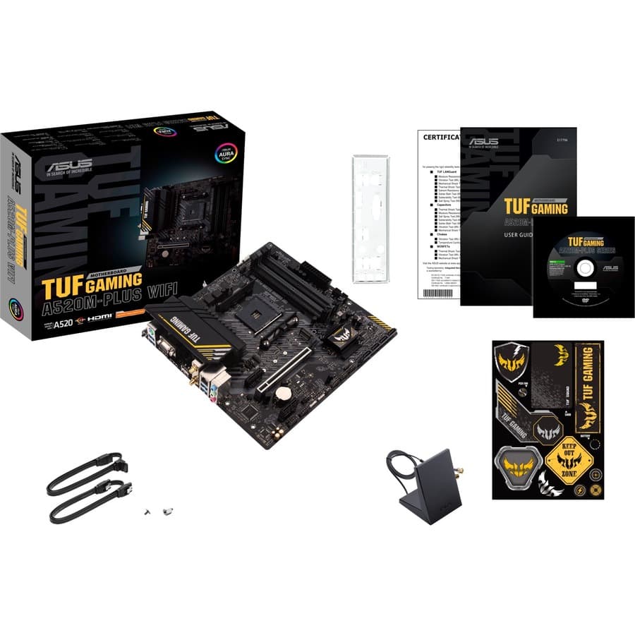 ASUS TUF GAMING A520M-PLUS WIFI MicroATX motherboard for AMD AM4 Ryzen systems