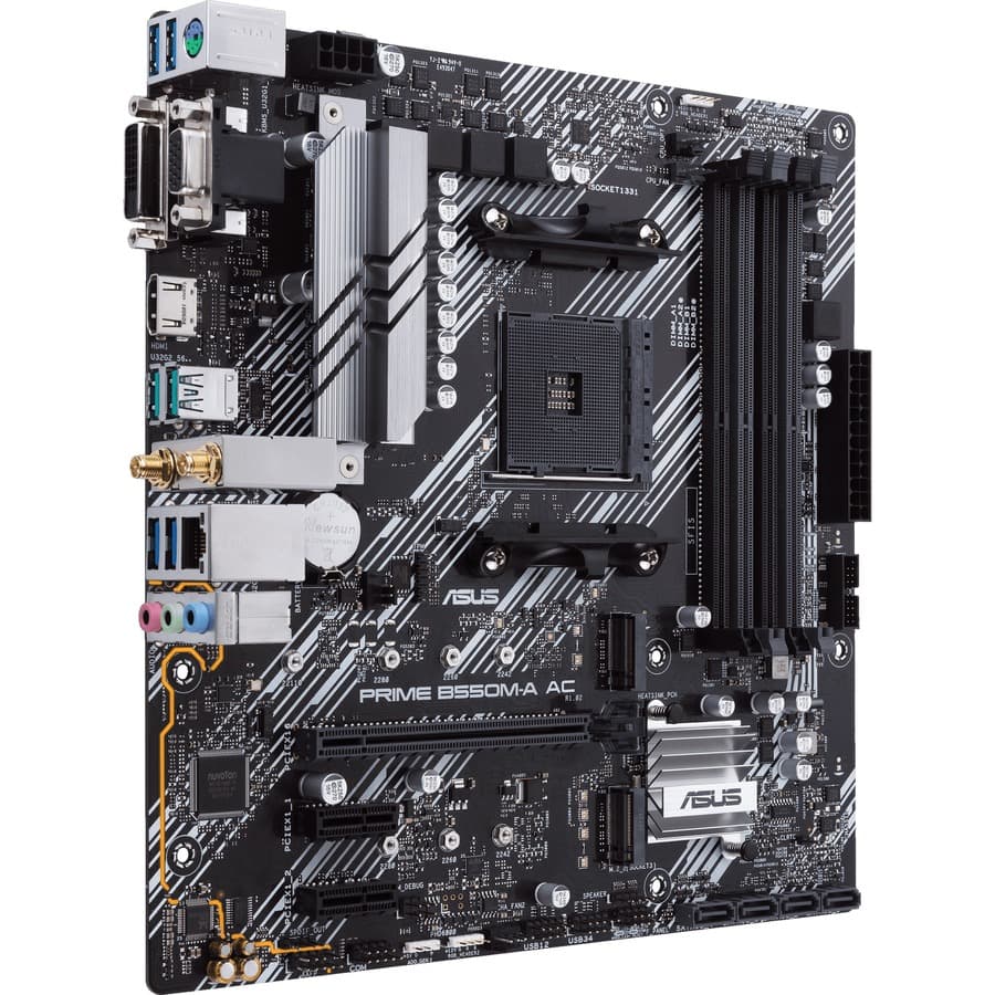 ASUS PRIME B550M-A AC microATX AM4 motherboard with PCIe 4.0 and dual M.2 slots