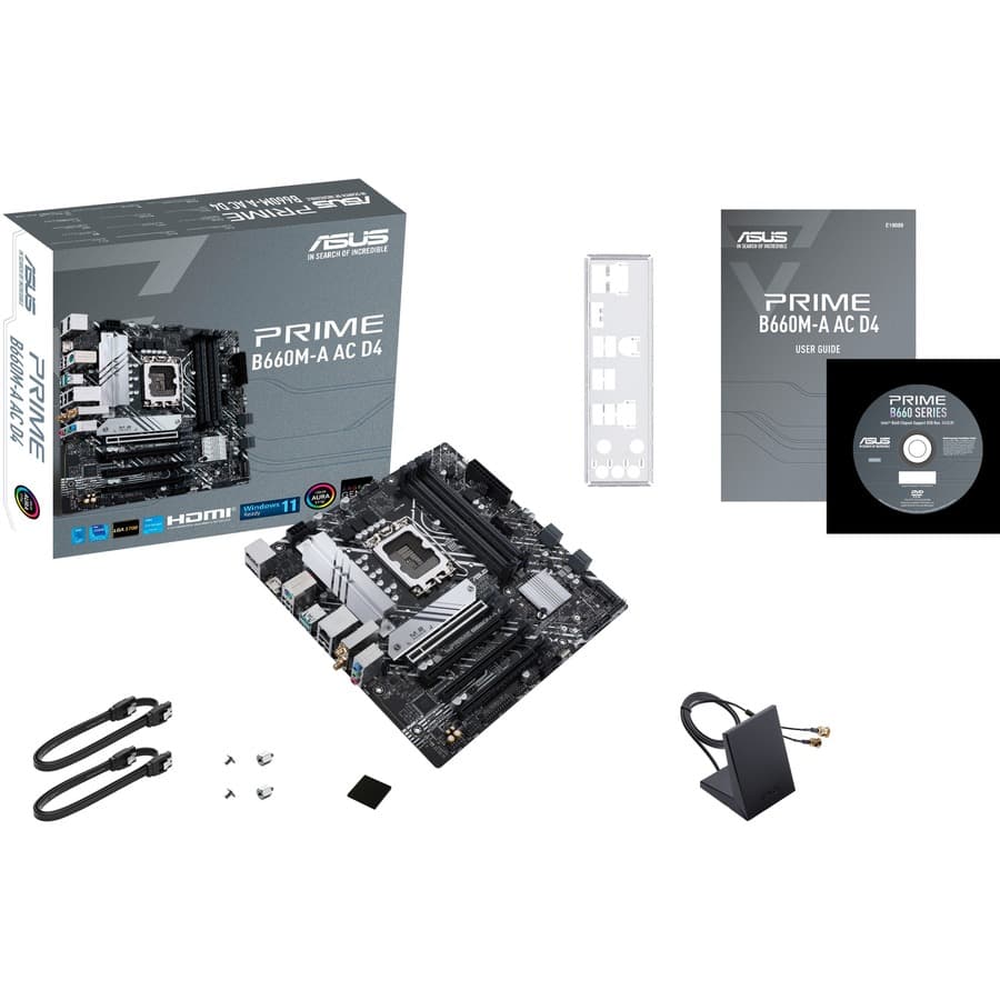ASUS PRIME B660M-A AC D4 micro-ATX motherboard for Intel DDR4 business desktops