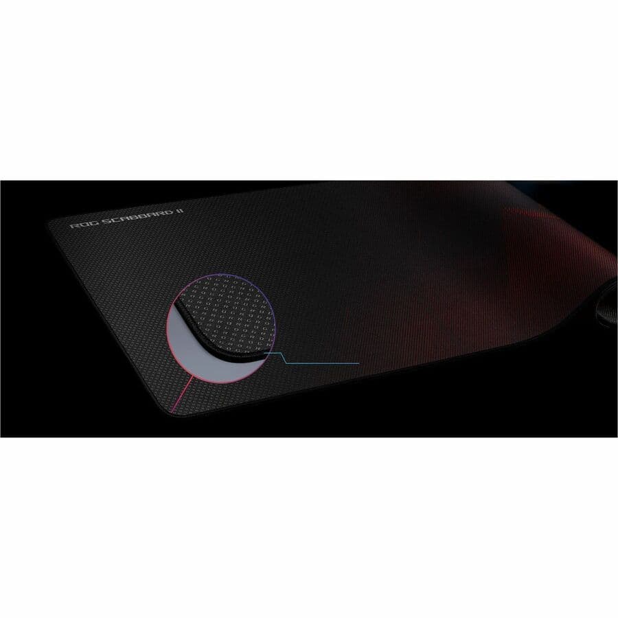 ASUS ROG Scabbard II medium mouse pad with black nano-coated surface and stitched edges