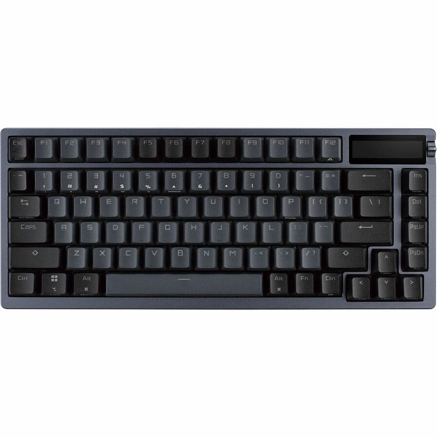 ASUS ROG Azoth wireless 75% keyboard in black with OLED display and PBT keycaps