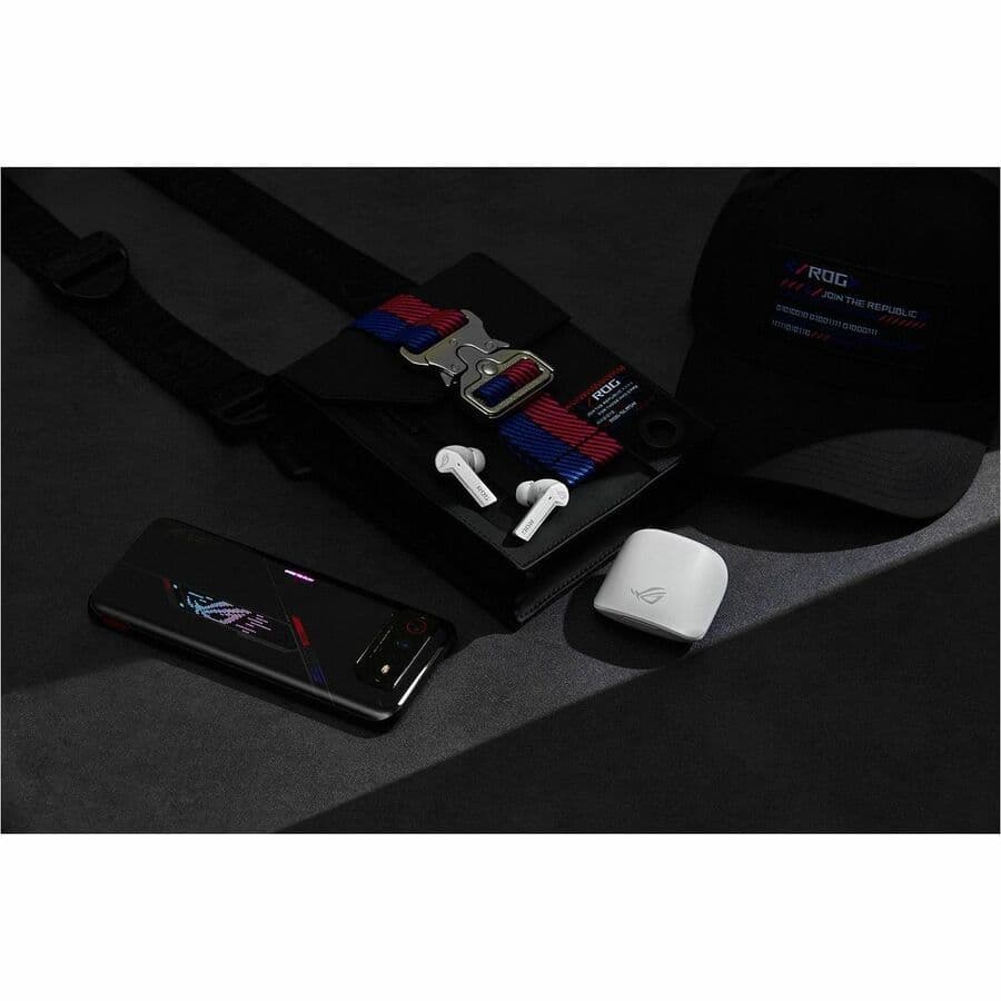 ASUS ROG Cetra True Wireless white headset with 2.4 GHz and Bluetooth 5.3