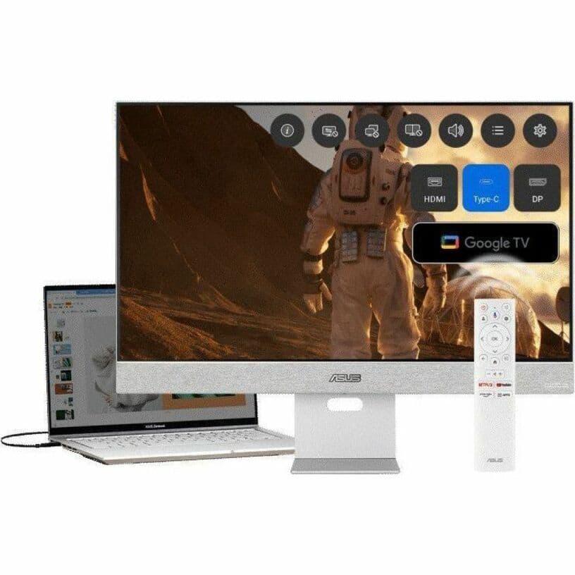 ASUS ZenScreen MS27UC 27-inch 4K smart monitor with USB-C 90W Power Delivery, Google TV, and Harman Kardon speakers