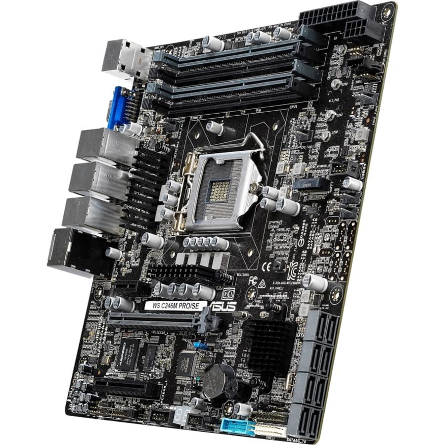 ASUS WS C246M PRO/SE Micro ATX workstation motherboard with Intel C246 chipset and dual LAN