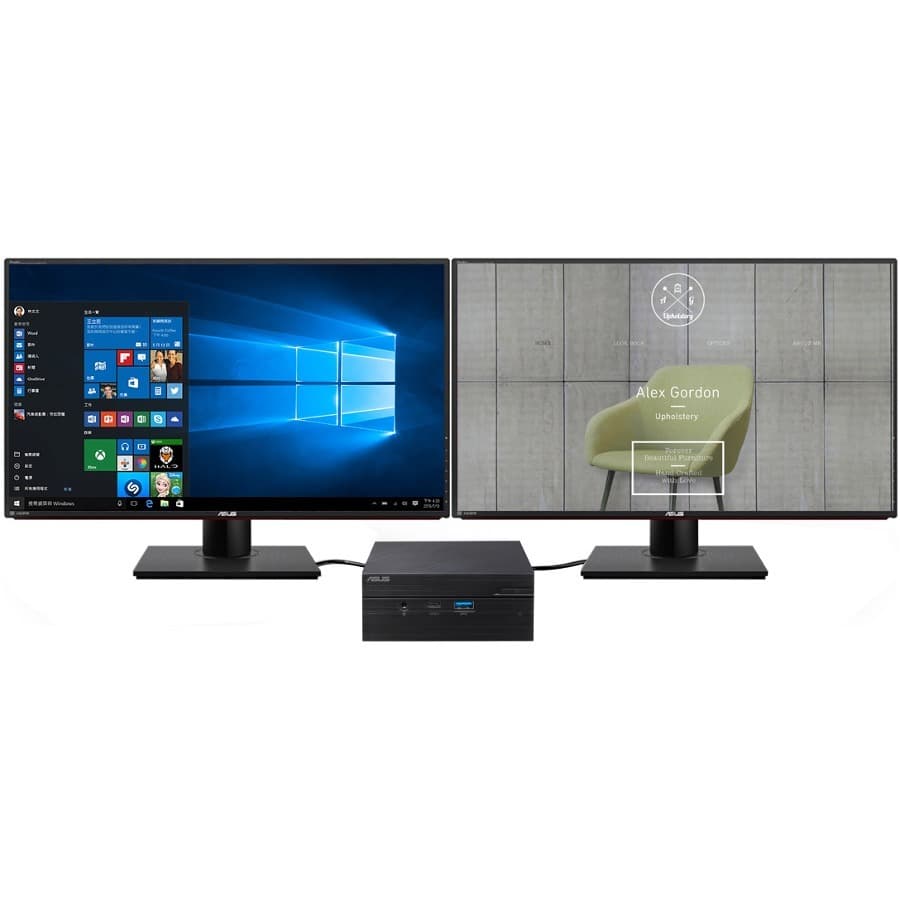 ASUS PN61 mini PC with Intel Core i5-8265U, 8 GB RAM, 256 GB M.2 SSD, and Windows 10 Pro