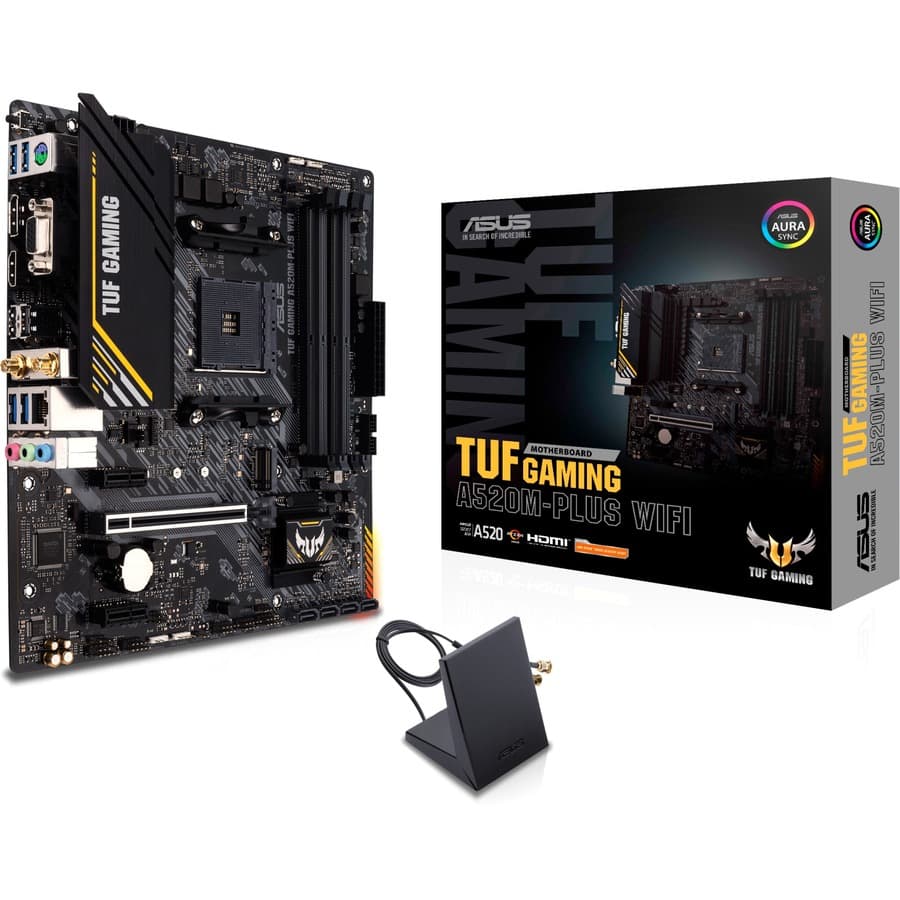 ASUS TUF GAMING A520M-PLUS WIFI MicroATX motherboard for AMD AM4 Ryzen systems
