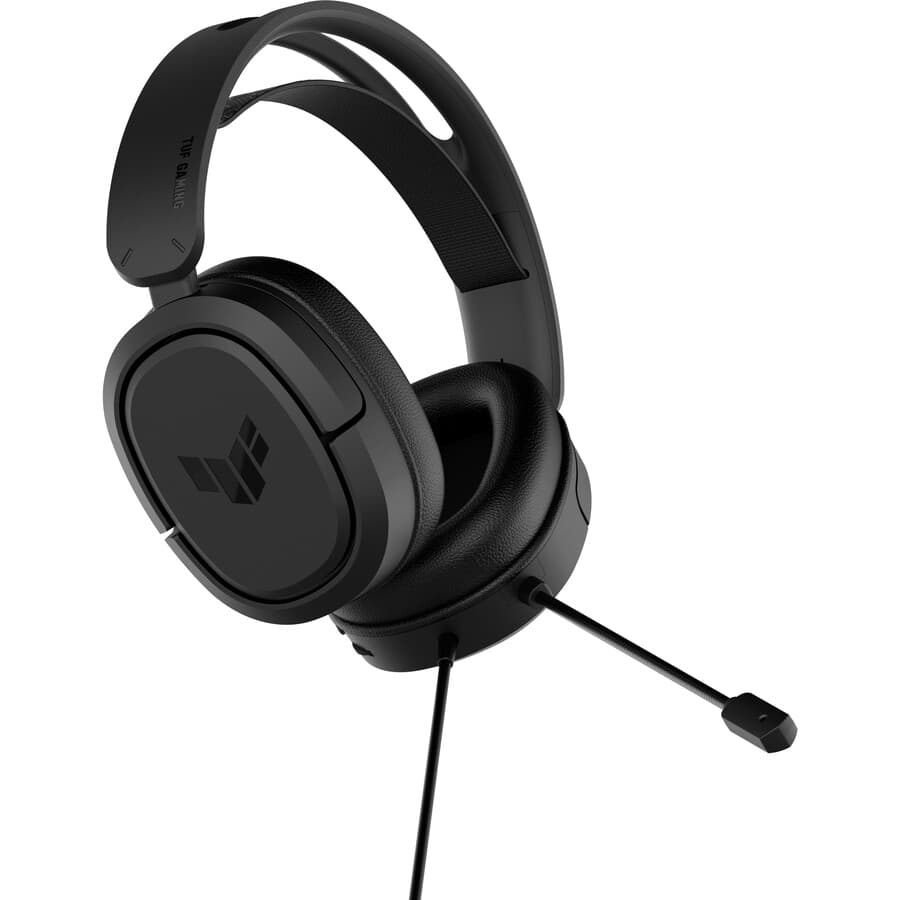 ASUS TUF Gaming H1 Wireless headset in black with over-ear cups and boom microphone
