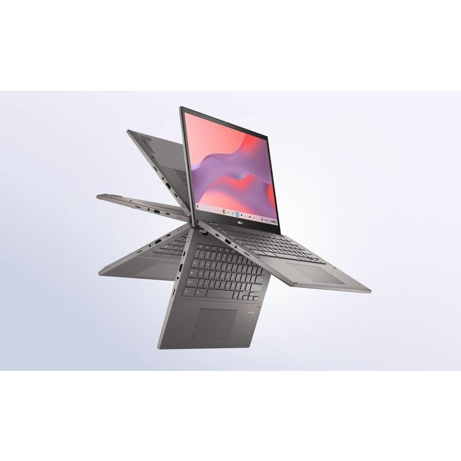 ASUS Chromebook Flip 14-inch convertible with WUXGA touchscreen, Core i3-1215U, and grey enterprise design
