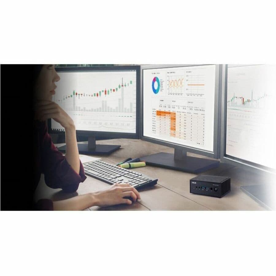 ASUS ExpertCenter PN42 fanless mini PC with Intel N100, dual LAN, and VESA mount support