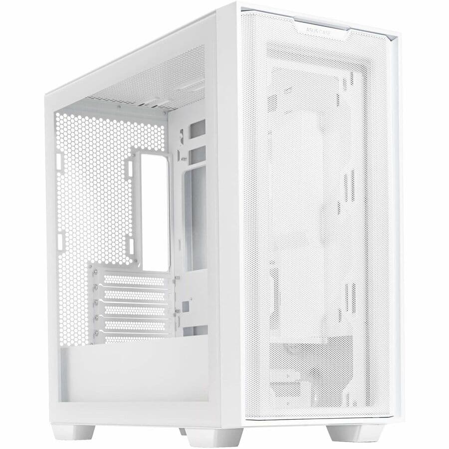 ASUS A21 White Micro-ATX case with mesh front panel and support for 380 mm GPU and 360 mm cooler