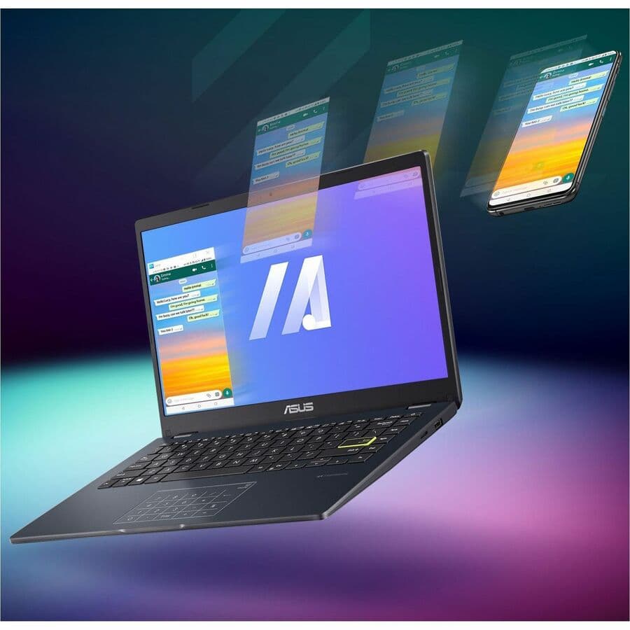 ASUS 14 inch laptop with Full HD display, Intel Celeron N4500, 4 GB RAM, and 128 GB eMMC storage