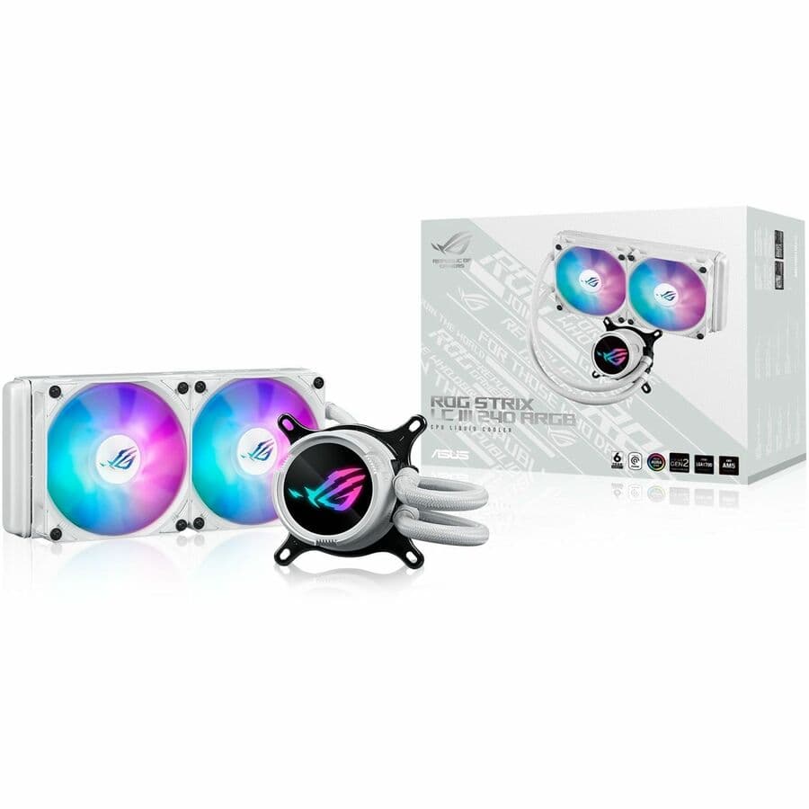 ASUS ROG STRIX LC III 240 ARGB WHT white 240 mm liquid CPU cooler with ARGB lighting