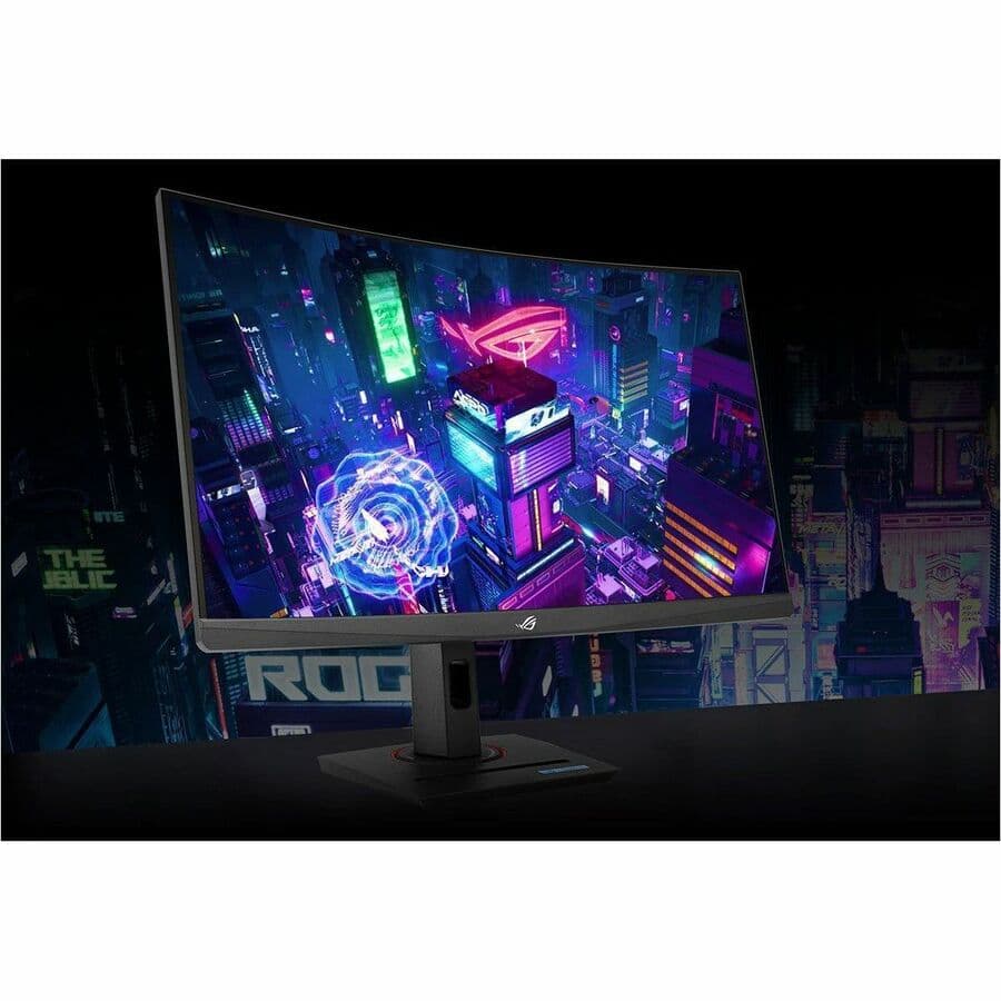 ASUS ROG Strix XG32WCS 32-inch curved QHD gaming monitor with USB-C and height-adjustable stand