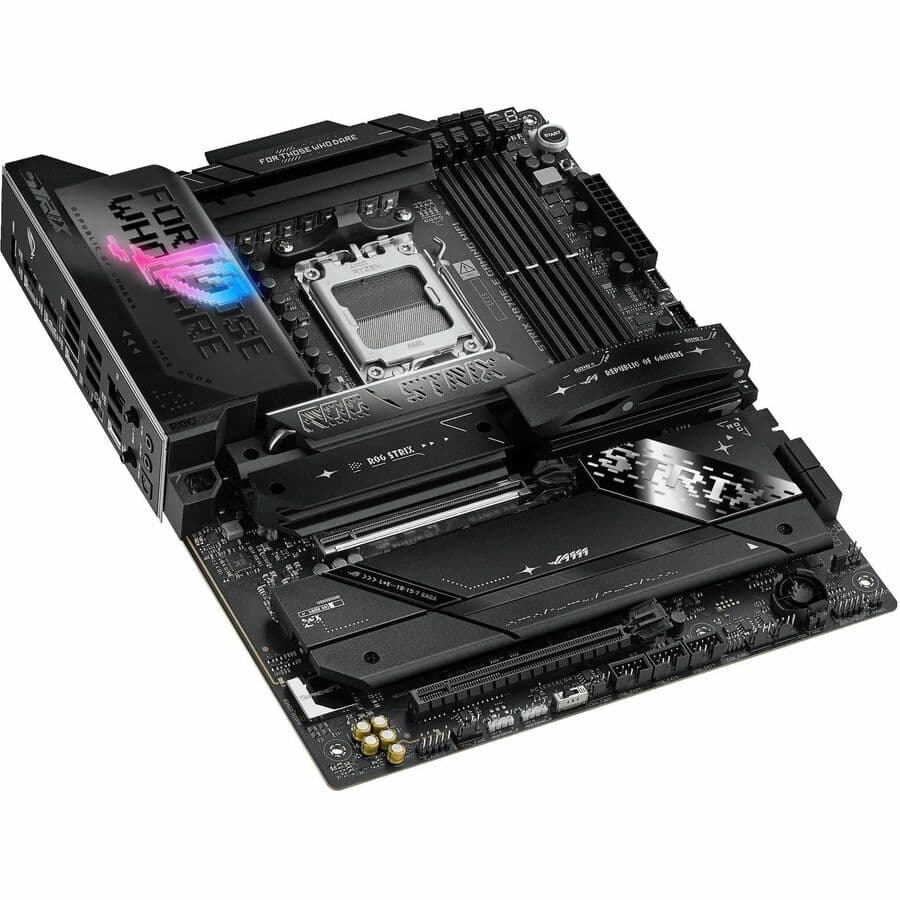 ASUS ROG Strix X870E-E Gaming WiFi ATX motherboard with DDR5 support and WiFi 7