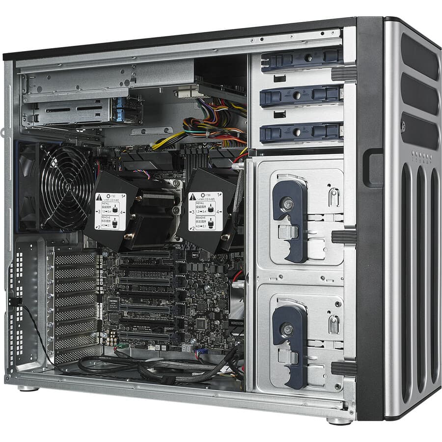ASUS TS700-E9-RS8 tower barebones server chassis with LGA3647 support and dual Intel LAN
