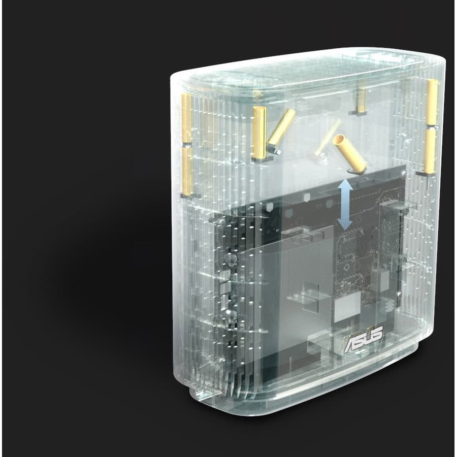 ASUS ZenWiFi AC CT8 2-pack AC3000 tri-band whole-home WiFi mesh system in charcoal