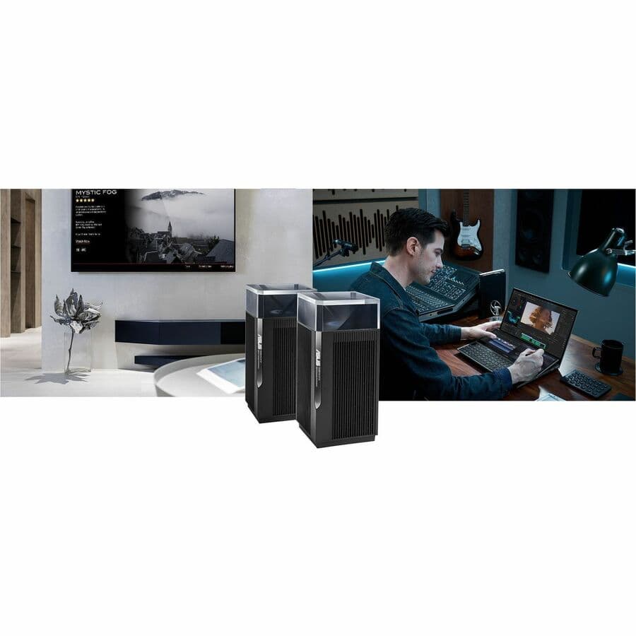 ASUS ZenWiFi Pro XT12 2-pack tri-band Wi‑Fi 6 mesh system for whole-home coverage