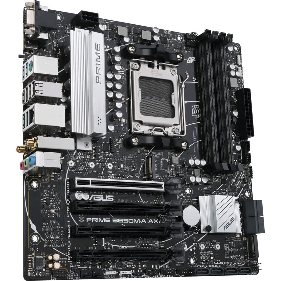 ASUS PRIME B650M-A AX Micro-ATX AM5 motherboard with integrated Wi‑Fi 6