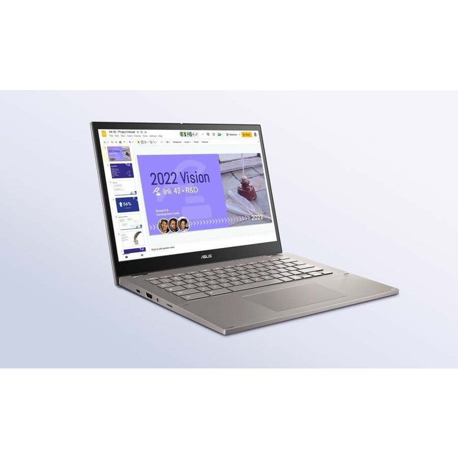 ASUS Chromebook Flip 14-inch convertible with WUXGA touchscreen, Core i3-1215U, and grey enterprise design