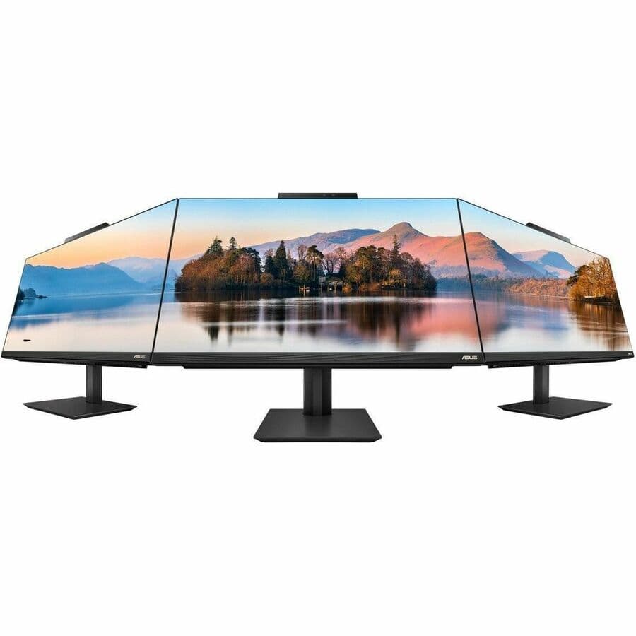 ASUS 23.8-inch all-in-one desktop with touchscreen, black finish, and slim business design