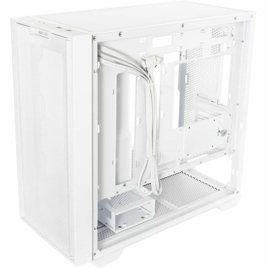 ASUS A21 White Micro-ATX case with mesh front panel and support for 380 mm GPU and 360 mm cooler