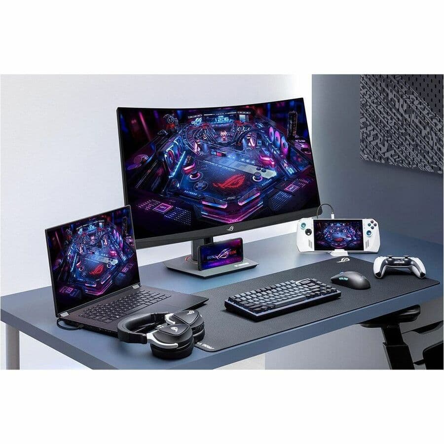ASUS ROG Strix XG32WCS 32-inch curved QHD gaming monitor with USB-C and height-adjustable stand