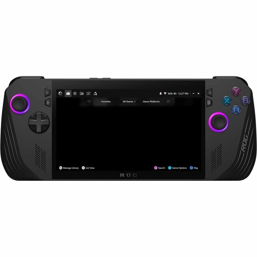 ASUS ROG Ally handheld gaming device with 7-inch Full HD touch display, Z1 Extreme processor, 24 GB memory, and 1 TB storage