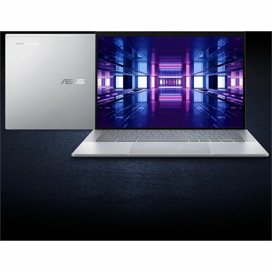ASUS Chromebook Plus CX5403CMA-DB586 silver laptop with 14-inch WQXGA non-touch display
