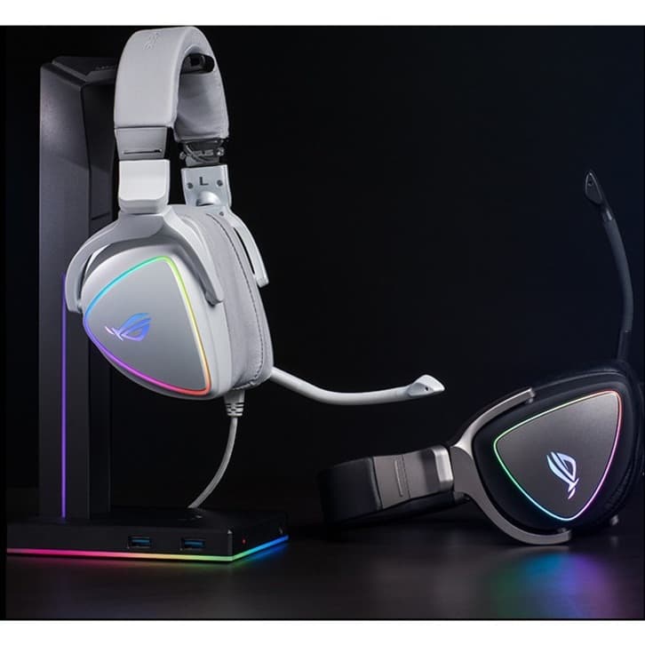 ROG DELTA WHITE EDITION ON EAR WIRED GAMING HEADSET MIC RGB LIGHTING NOISE CANCE view 17